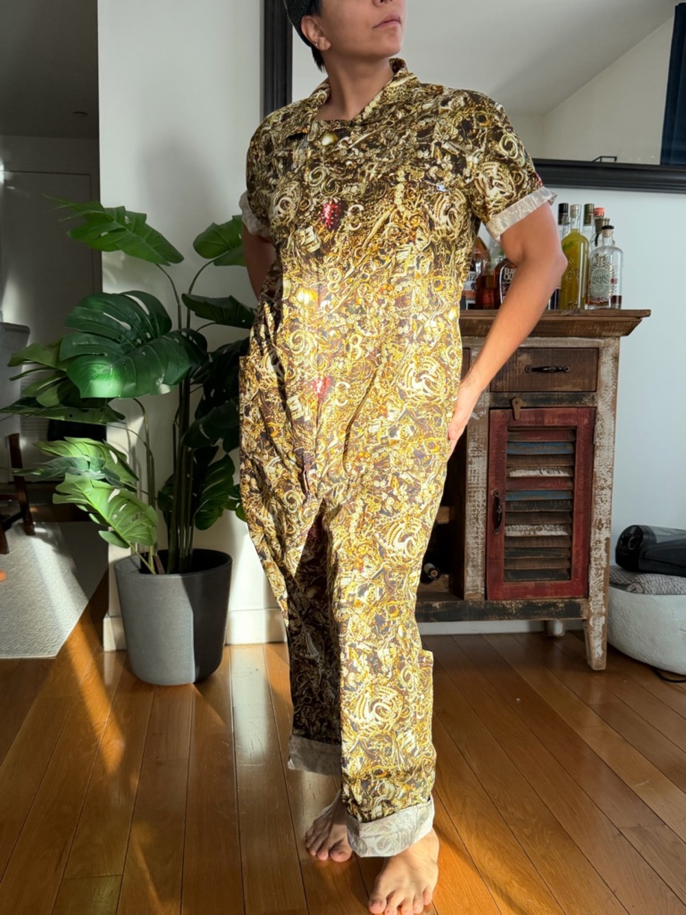 Women's Printed GOLD JEWELRY Jumpsuit
